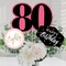 Big Dot of Happiness Chic 80th Birthday - Pink, Black and Gold - Birthday Party Centerpiece Sticks - Table Toppers - Set of 15